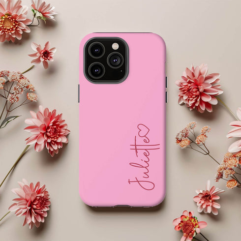 Personalized Cute Vibrant Heart Accent iPhone Case